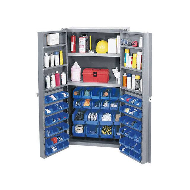 662150BL BIN CABINET W/64 BLUE BINS, 38X2