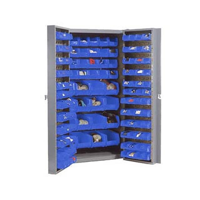 662143BL BIN CABINET W/156 BLUE BINS, 38X