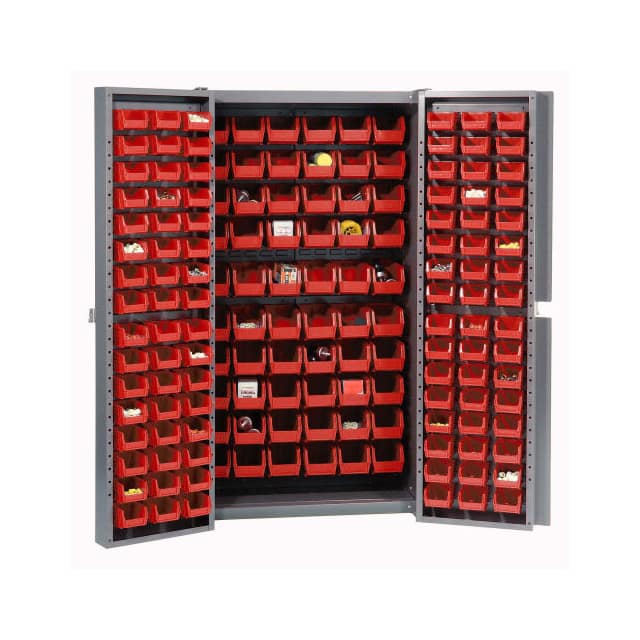 662132RD BIN CABINET W/162 RED BINS, 38X2