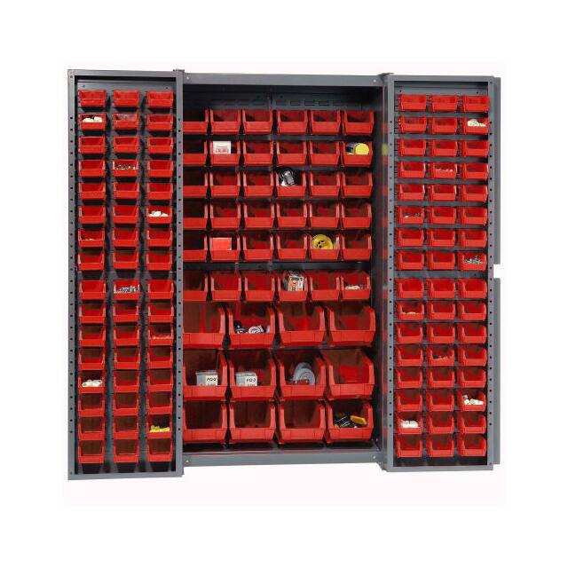 662133RD BIN CABINET W/114 RED BINS, 38X2
