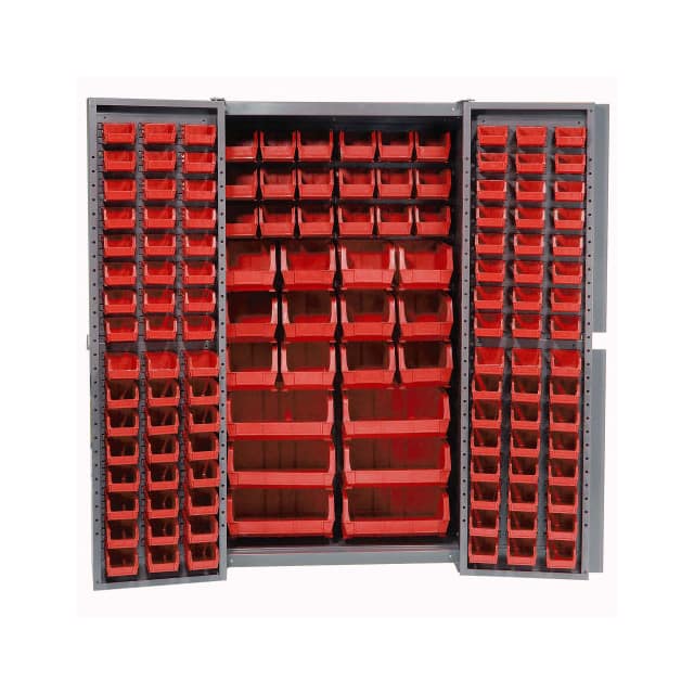 662147RD BIN CABINET W/132 RED BINS, 38X2