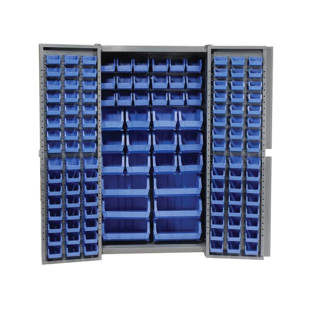 662147BL BIN CABINET W/132 BLUE BINS, 38X