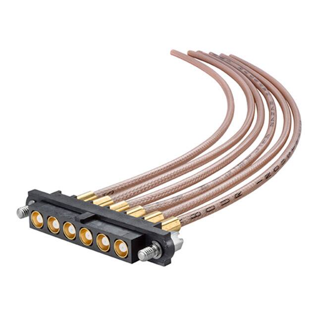M80-FC305F1-06-0450L CBL ASS RG178 FMALE 450MM 6POS