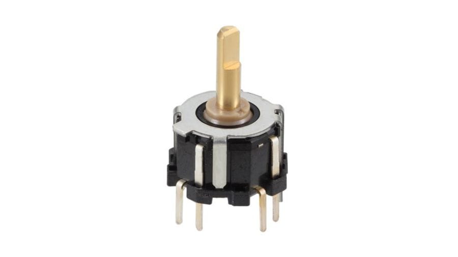 RKJXM1015004 The Alps Alpine RKJXM1015004 is an 8-directional stick switch with a center-push function, designed for navigation and control applications. It operates at 5V DC and 10mA.