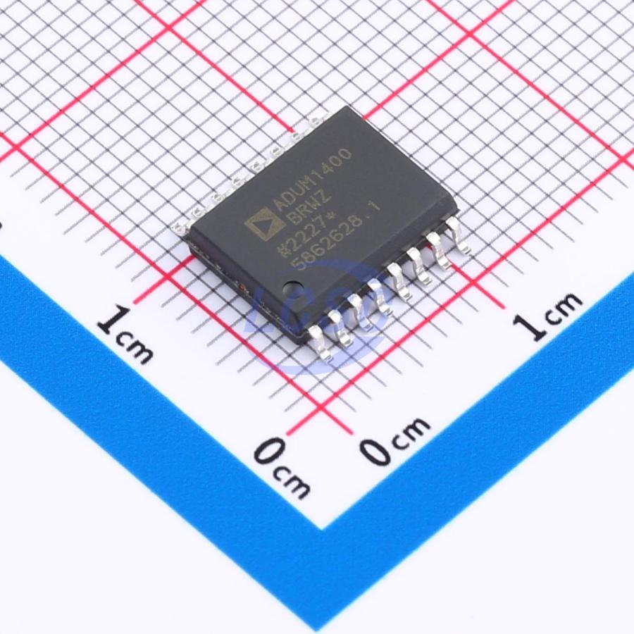 ADUM1400BRWZ-RL The ADUM1400BRWZ-RL is a quad-channel digital isolator from Analog Devices, offering high-speed data transfer and robust isolation. It operates at data rates up to 90 Mbps and features a high common-mode transient immunity.