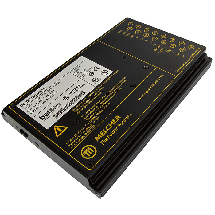 BQ2320-9R The Bel Power Solutions BQ2320-9R is a 120W DC-DC converter with a 14.4-36 VDC input and dual 12VDC outputs. It is designed for chassis mounting.