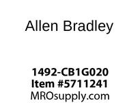 1492-CB1G020 The Allen Bradley 1492-CB1G020 is a 1-pole miniature circuit breaker with a 20A current rating and Curve B tripping characteristic. It is designed for DIN rail mounting.