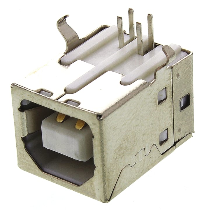 674-1328 This Assmann WSW A-USBSB is a right-angle, through-hole mounted USB Type B connector supporting USB 2.0 specifications. It has a current rating of 1.5A.