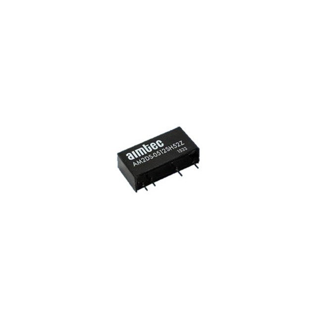 AM2D-1215DH52Z Isolated DC-DC converter from Aimtec providing dual ±15V outputs at 67mA each, 2W power. Features 5200VDC isolation, 82% efficiency, and a compact 7-SIP through-hole package.