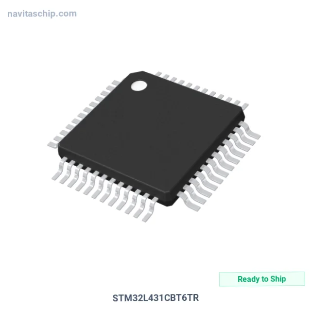 STM32L431CBT6TR The STMicroelectronics STM32L431CBT6TR is a 32-bit microcontroller featuring an ARM Cortex-M4 core. It offers 128KB of FLASH program memory and 64KB of RAM.