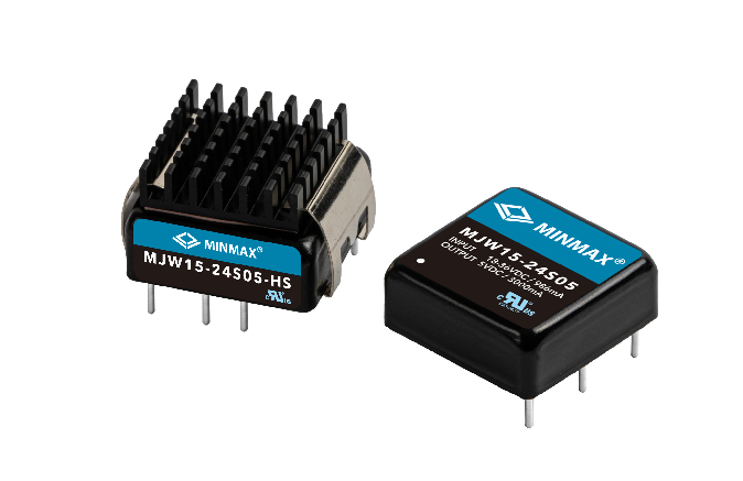MJW15-12D12 The MINMAX MJW15-12D12 is a 15W isolated DC-DC converter featuring a 1"x1" industrial standard package. It offers a wide 2:1 input voltage range and fully regulated output.