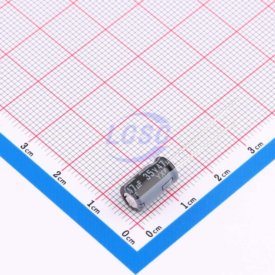 35YXF47MEFC6.3X11 The Rubycon 35YXF47MEFC6.3X11 is an aluminum electrolytic capacitor. It features RoHS3 compliance and an MSL 1 rating.