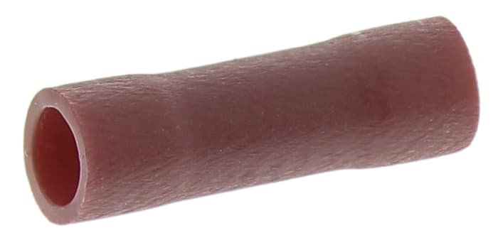 613-9772 The RS PRO 613-9772 is an insulated parallel splice connector designed for crimping electrical wires. It features a red vinyl insulation and tin-plated copper contacts.