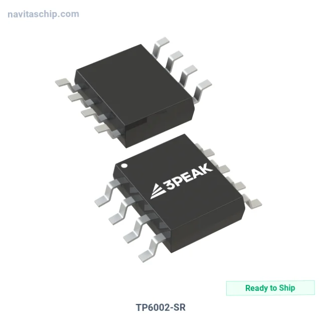 TP6002-SR The 3PEAK TP6002-SR is a low voltage operational amplifier. It features RoHS3 compliance and an MSL 1 Unlimited rating.