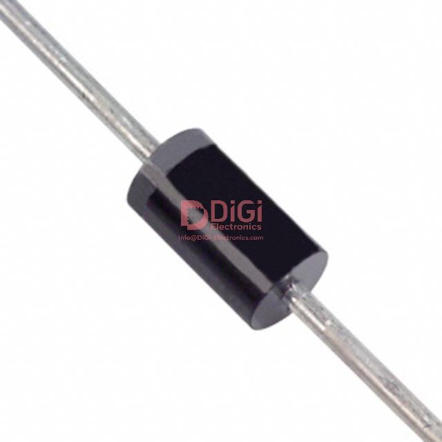 1N4005T The Diodes Incorporated 1N4005T is a general-purpose rectifier diode with a 600V reverse voltage rating and 1A average rectified current. It features a standard recovery speed and is housed in a through-hole DO-41 package.