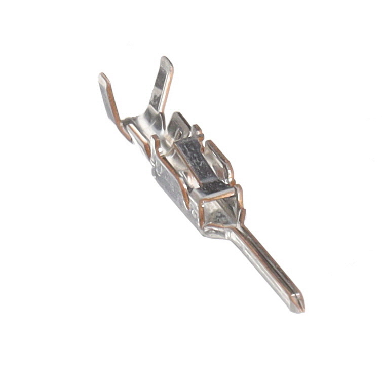 DF62-EP2428PCF This is a crimp-type pin contact from Hirose Electric designed for 24-28 AWG wires. It features a tin-plated finish and is RoHS3 compliant.