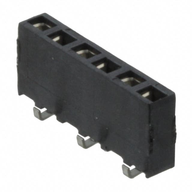 1241152-6 The TE Connectivity 1241152-6 is a 6-position female socket receptacle designed for board-to-board applications. It features a 2.54mm pitch and surface mount termination.