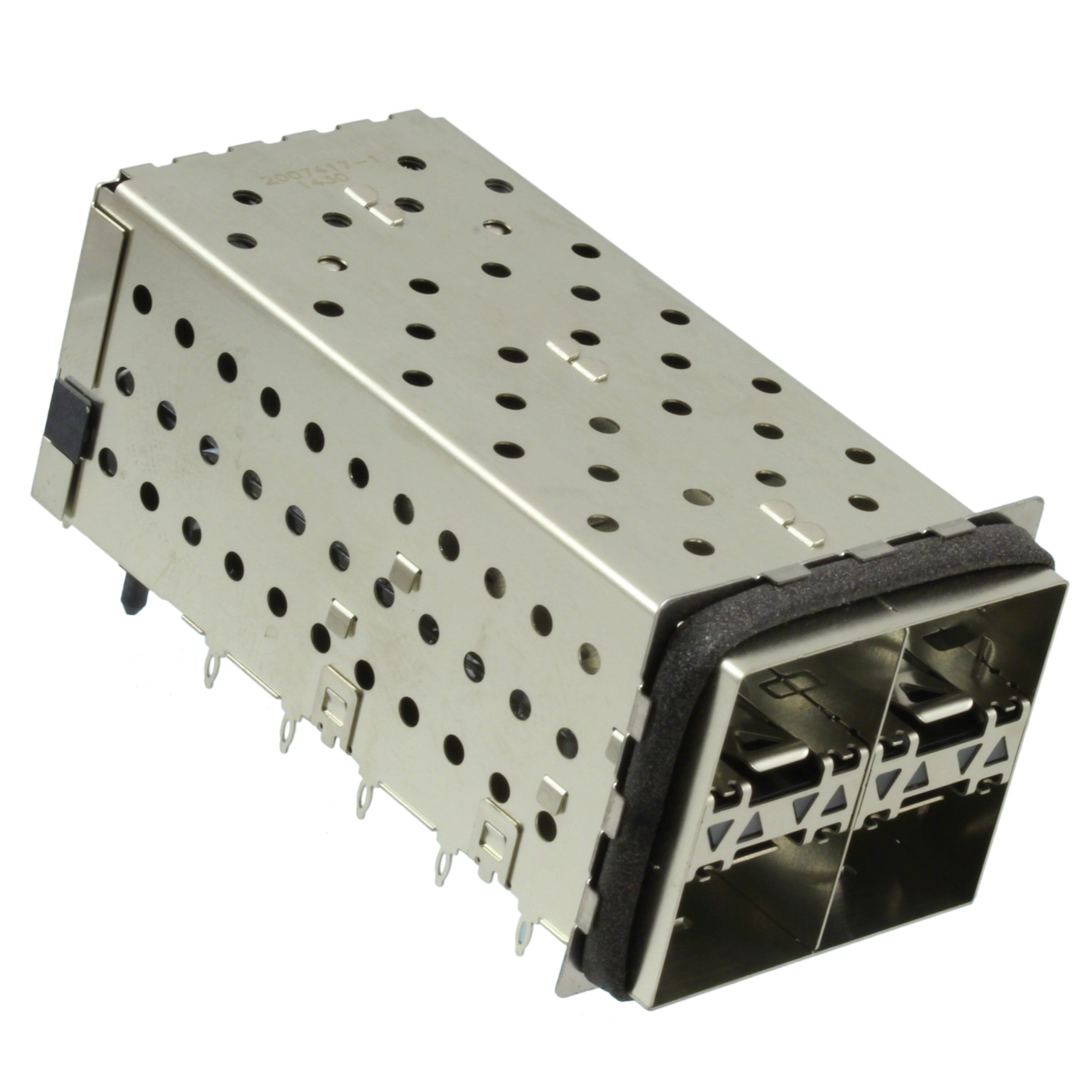 2007417-1 CONN SFP+ RCPT W/CAGE 2X2 80P RA