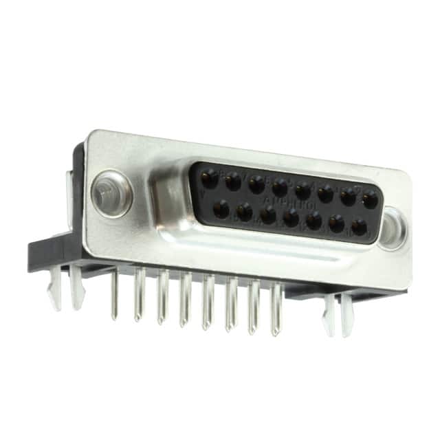 FCC17A15SA410 CONN D-SUB RCPT 15POS R/A SLDR