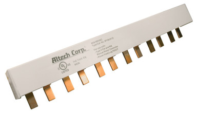 2P18U3/48 The Altech Corporation 2P18U3/48 is a bus bar designed for miniature molded circuit breakers. It offers an 80A current rating and accommodates 48 lugs.
