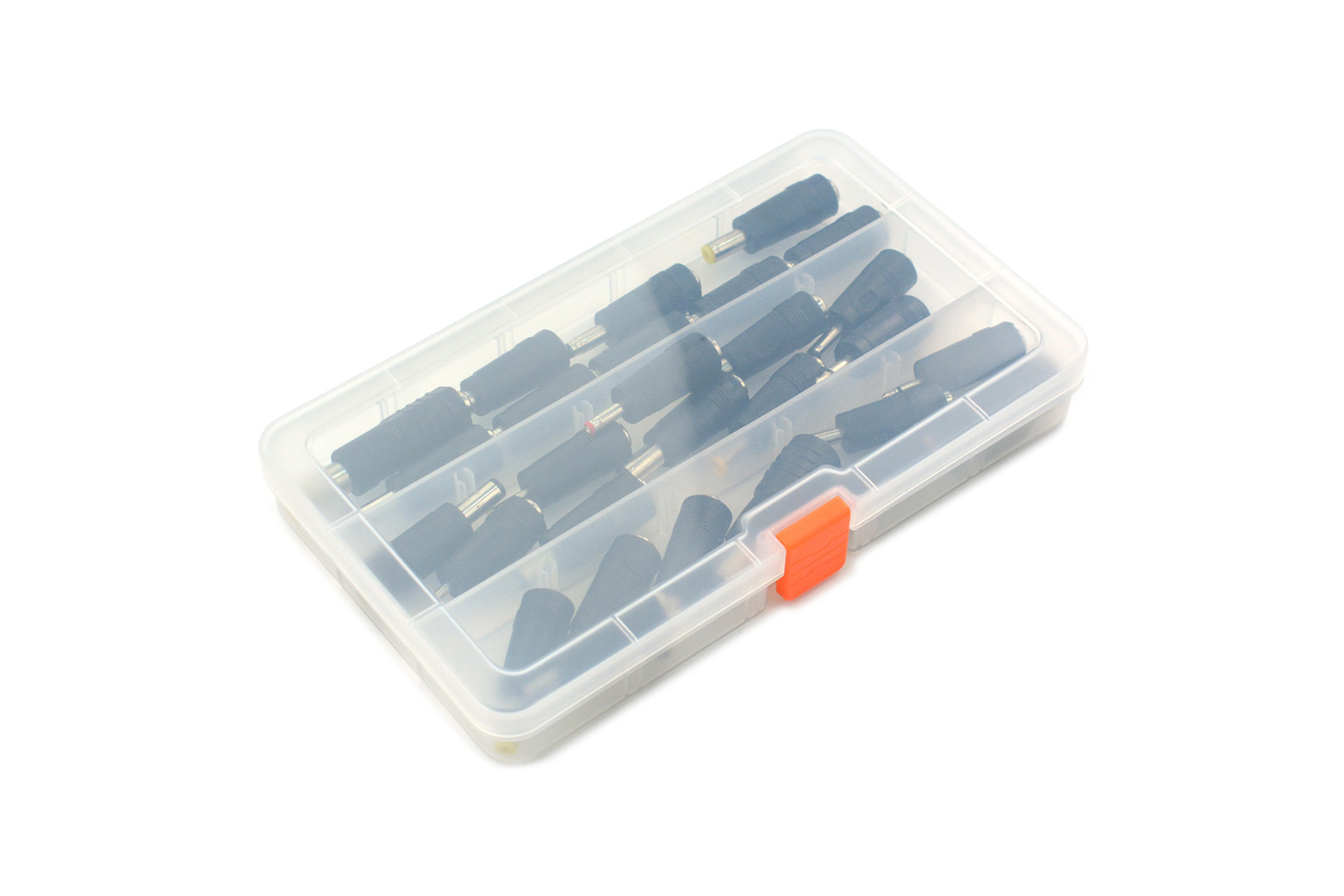 FIT0881 The DFRobot FIT0881 is a 28-piece universal DC adapter kit featuring 5.5x2.1mm connectors. It provides a practical solution for power interface conversion in maintenance and prototyping.