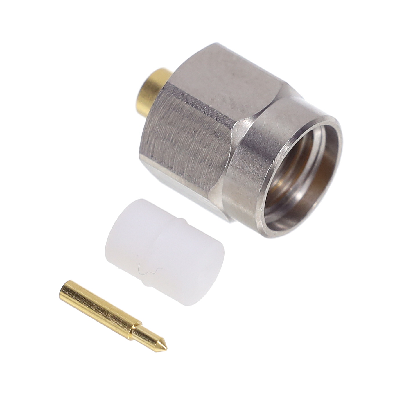 R125052002W Radiall R125052002W is an SMA straight plug solder type connector designed for RG-405 (.085" semi-rigid) cable. It features 50 Ohm impedance, 18 GHz frequency range, and gold-plated stainless steel construction.
