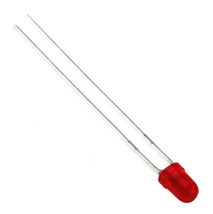 L-934ID The Kingbright L-934ID is a red LED with a 3mm (T-1) through-hole package. It operates at a 6V forward voltage and has a maximum forward current of 13mA.