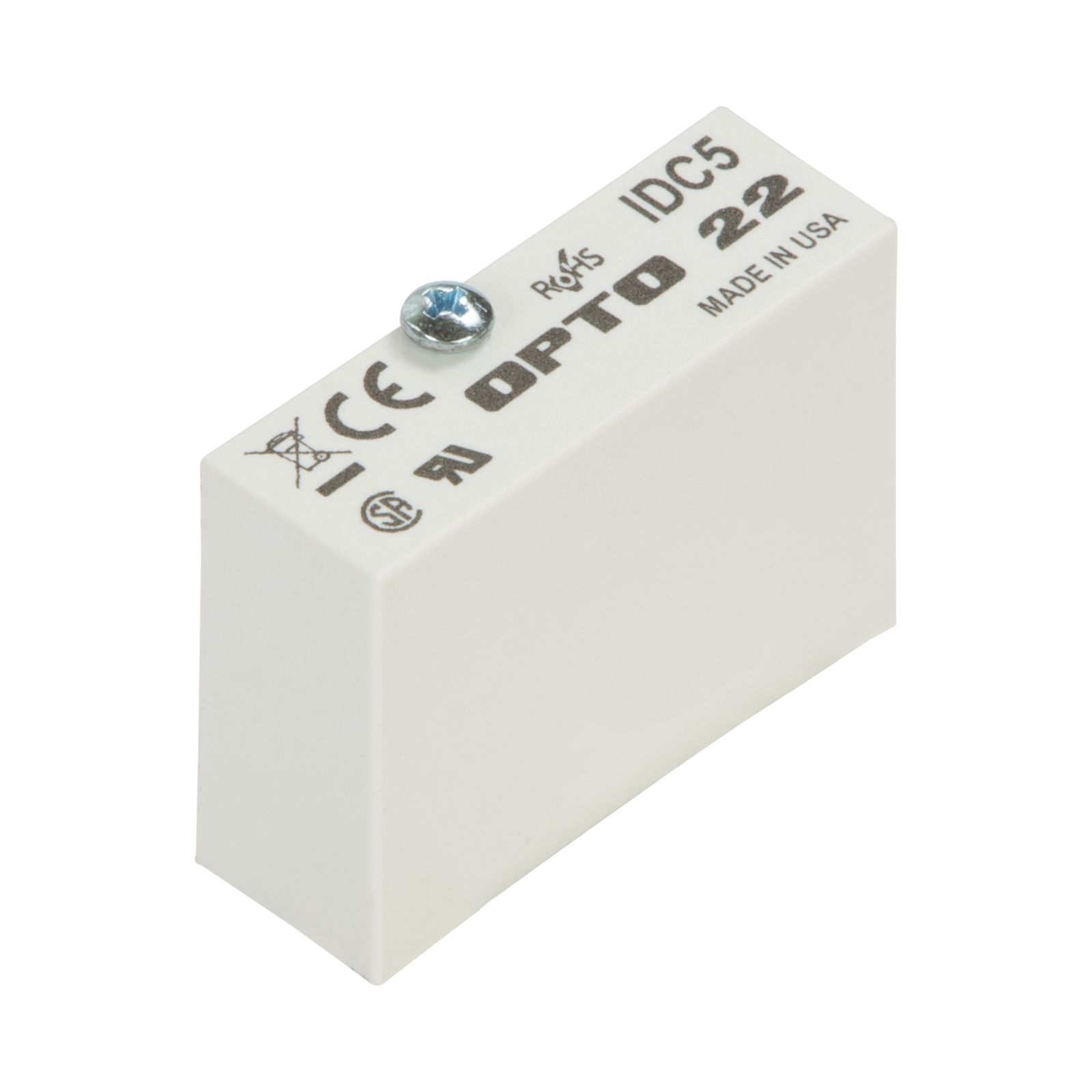 IDC5 The Opto 22 IDC5 is a digital input module designed for sensing ON/OFF voltage levels. It features 4000 volts of optical isolation and accepts a wide input voltage range.