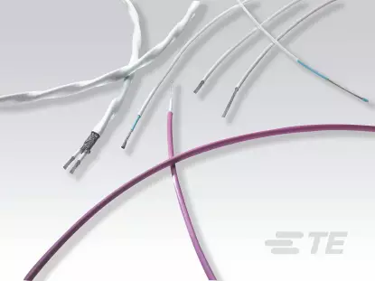 55A0111-16-2 16 AWG hook-up wire with tinned copper conductor and red ETFE insulation. Rated for 600V and -65°C to 150°C, supplied in 2000' (609.6m) spool.