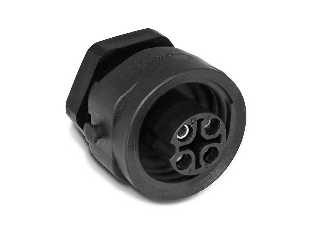 C01610N00300012 WEC C01610N00300012 is a female panel connector with 3+PE contacts, designed for panel mount applications. It is RoHS3 and REACH compliant with MSL 1.