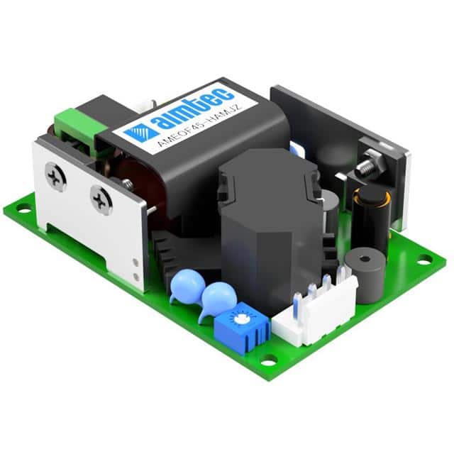 AMEOF45-3SHAMJZ-B The Aimtec AMEOF45-3SHAMJZ-B is an enclosed AC/DC converter designed for chassis mounting. It features dual outputs of 2.97V and 3.63V, delivering a total power of 26.4W with 83% efficiency.
