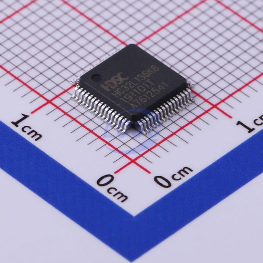 HC32L136K8TA-LQ64 The HDSC HC32L136K8TA-LQ64 is a microprocessor featuring an ARM Cortex-M0 core and 64KB of program flash memory. It operates within a supply voltage range of 1.8V to 5.5V.