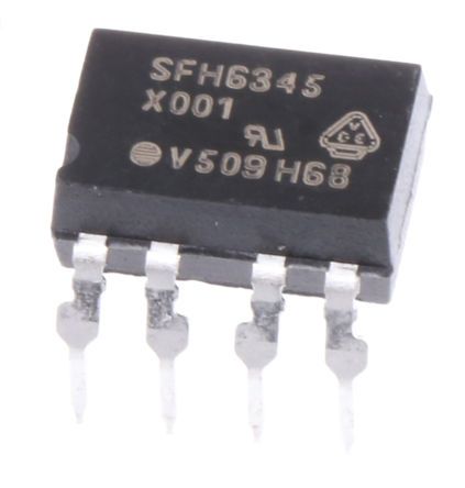 SFH6345-X016 The Vishay Dale SFH6345-X016 is a through-hole mounted optocoupler featuring 1 channel and a PDIP package. It offers 5300V AC isolation voltage.
