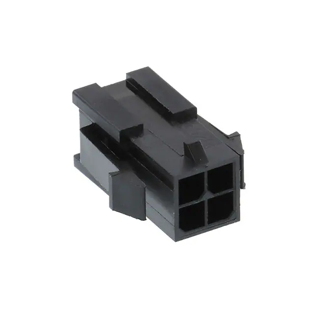 430200400 The Molex 430200400 is a rectangular connector housing with 4 positions and a 3.00mm pitch. It features a black housing and panel mount capability.
