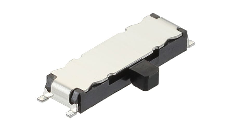 SSSS812201 The Alps Alpine SSSS812201 is a thin-profile slide switch from the SSSS8 Series. It features a compact 1.4mm height and is designed for surface mount applications.