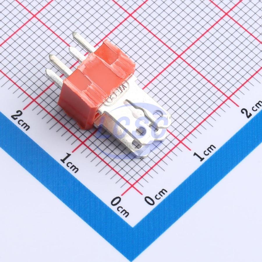 900-S-5/02 The WECO Electrical Connectors Inc. 900-S-5/02 is a 2-position tab connector with a 5mm pitch. It features a durable PA red V-0 housing and tin-plated brass solder pins and tabs.