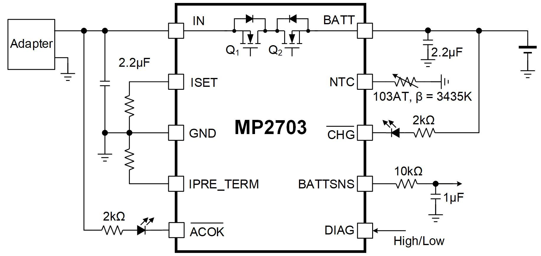 MP2607DL-C513-LF-Z The Monolithic Power Systems MP2607DL-C513-LF-Z is a highly integrated single-cell lithium-ion battery charger featuring system power path management. It supports trickle, constant current (CC), and constant voltage (CV) charging modes.
