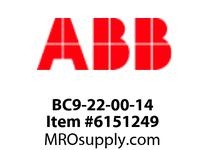 BC9-22-00 The ABB BC9-22-00 is an AC General Purpose Contactor with a 22A current rating and up to 690V voltage compatibility. It is designed for reliable switching in industrial applications.