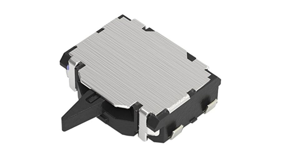 SSCM110100 The Alps Alpine SSCM110100 is a compact, thin-profile detector switch designed for two-way lateral detection. It features 1 pole, 2 positions, and a low operating force.