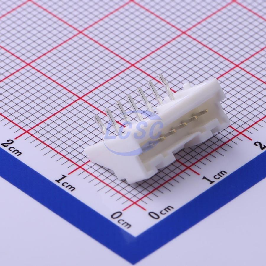 S07B-PASK-2 The JST S07B-PASK-2 is a 7-position, right-angle through-hole male pin header. It features a 2.00mm pitch and a 3A current rating.