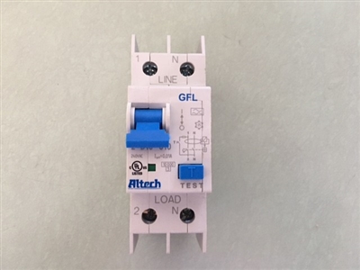 GFL2D160102 The Altech Corporation GFL2D160102 is a 16A, 240V AC ground fault circuit breaker. It features DIN rail mounting and a D trip type.