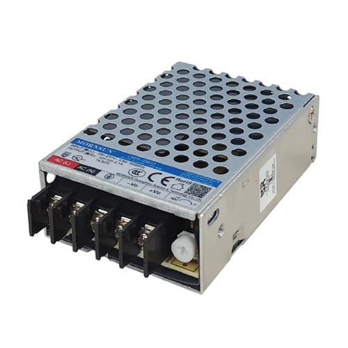 LM25-23B05 The Mornsun LM25-23B05 is an enclosed AC/DC power supply offering 5Vdc output at 25W. It features a wide input voltage range and chassis mount.