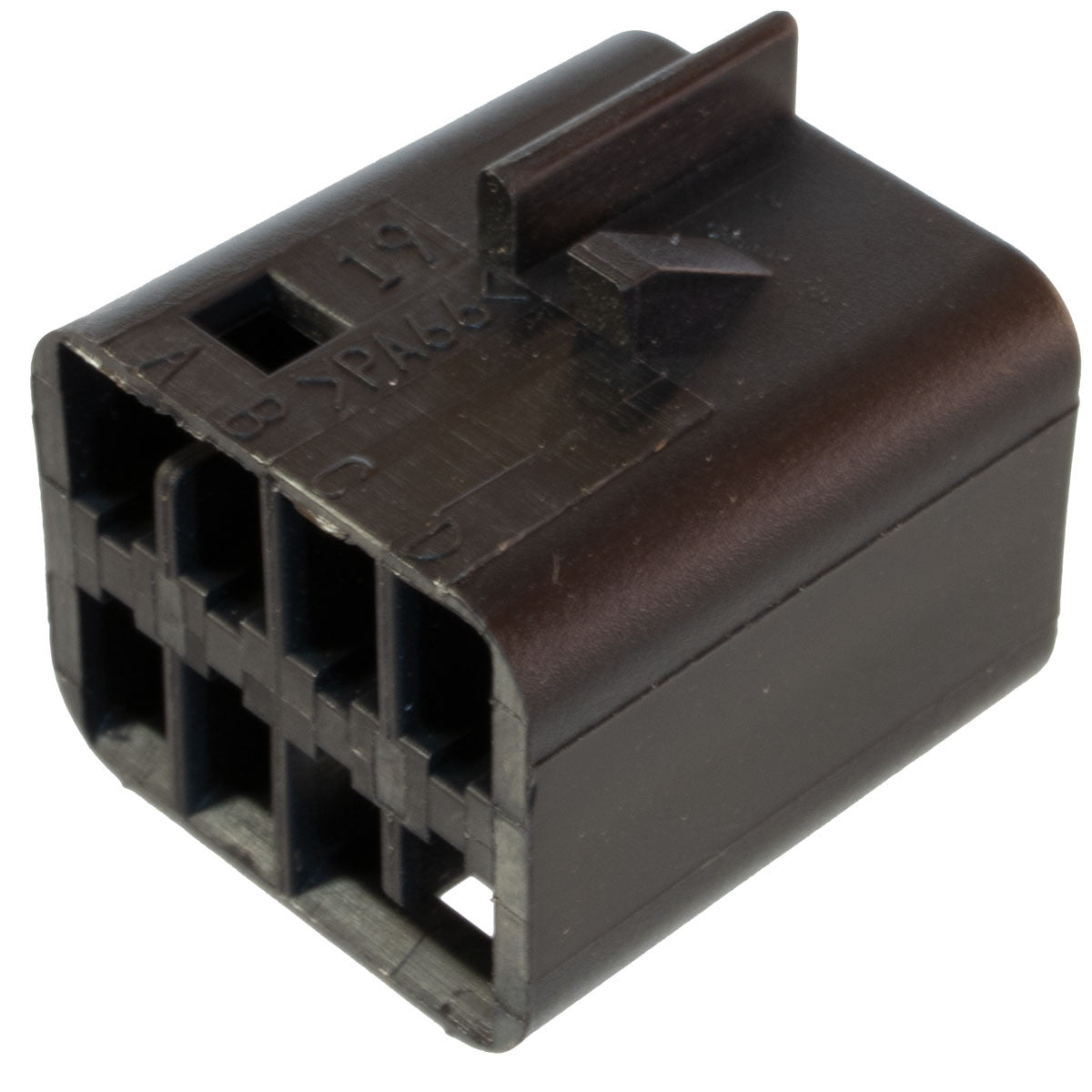 12047886 The Aptiv PLC 12047886 is an 8-way, black, unsealed female connector from the Metri-Pack 150 series. It is RoHS3 compliant.
