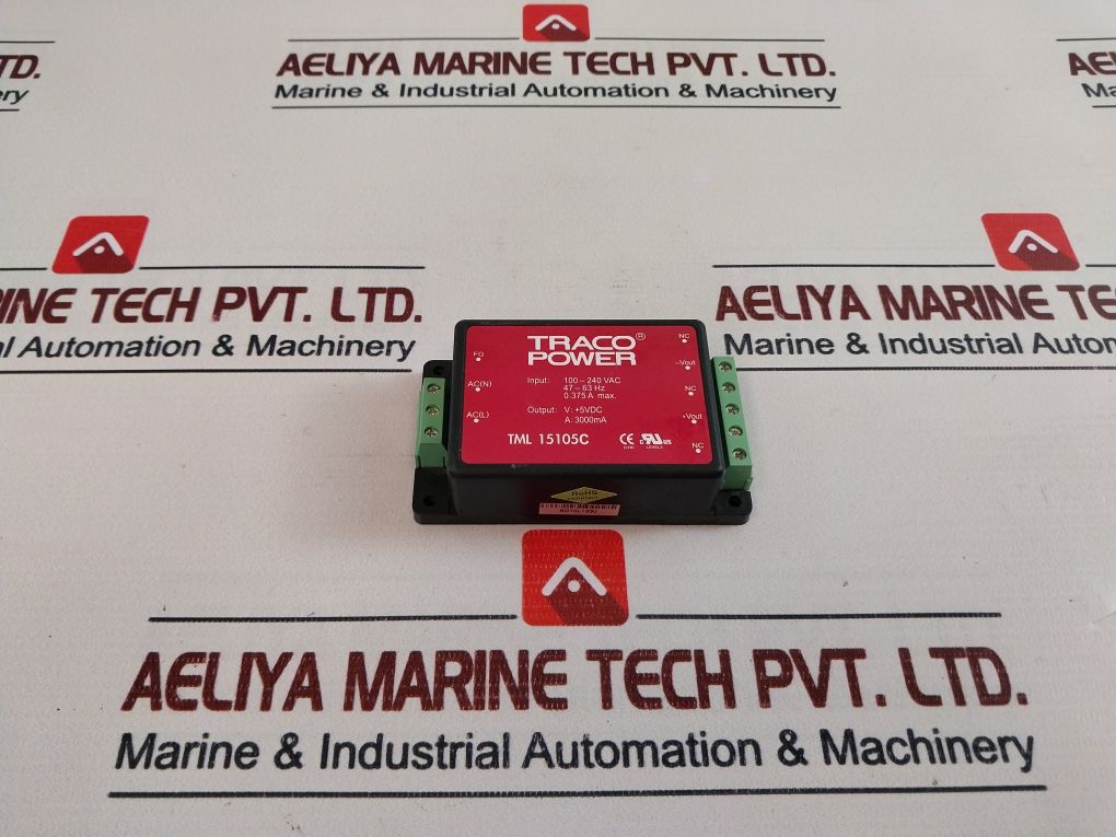 TML 15105C The Traco Power TML 15105C is an enclosed AC/DC converter with a 100-240V AC input and a 5V DC output, delivering up to 15W of power. It features chassis mounting and universal input.