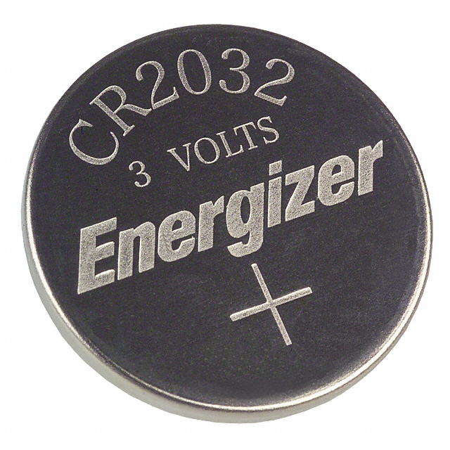 CR2032VP The Energizer CR2032VP is a 3V Lithium Manganese Dioxide coin cell battery with 240mAh typical capacity in a 20.0mm x 3.2mm package.