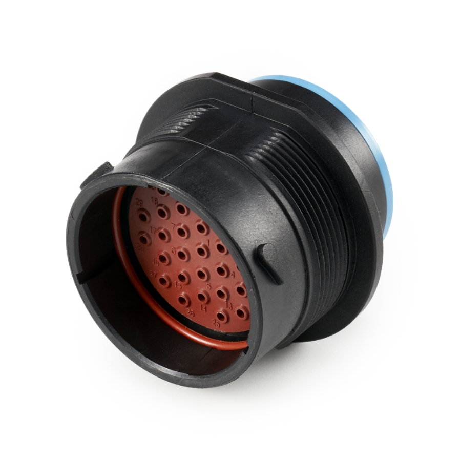 AHDP04-24-31PR-SRA Amphenol Sine Systems AHDP04-24-31PR-SRA is a 31-position male pin receptacle housing for the DuraMate AHDP series. Panel mount with bayonet lock, IP67/IP69K sealed when mated.