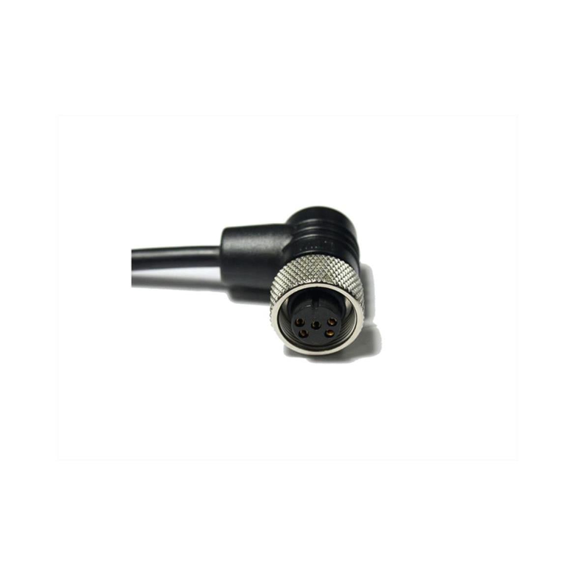 BSD-06BFFM-SR6A10 6-position female circular cable assembly with wire leads, shielded, 10 meters long. IP66 rated for dust and water resistance, suitable for industrial environments.