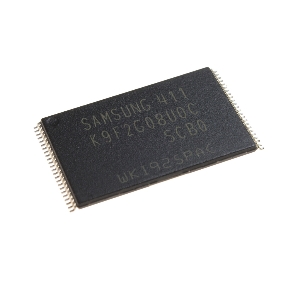 K9F2G08U0C-SCB0 The Samsung Electronics K9F2G08U0C-SCB0 is a 2 Gbit NAND Flash memory IC. It features a TSOP-48 package and operates within a wide temperature range.