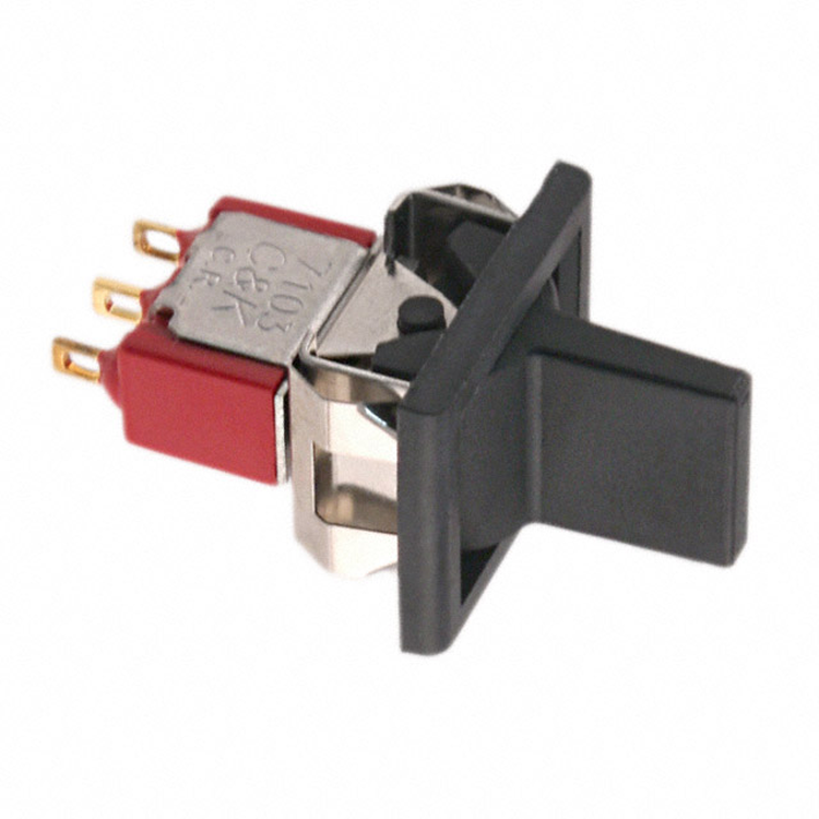 7103J61ZBE22 The C&K Components 7103J61ZBE22 is a rocker switch featuring an On-Off-On function and SPDT circuit. It is rated for 20V and 0.4VA.