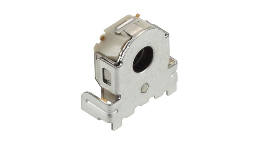 EC05E1220203 The ALPS CANNING EC05E1220203 is a 5mm size Through Shaft Encoder with 12 detents and 12 pulses. It offers an operating life of 100,000 cycles.